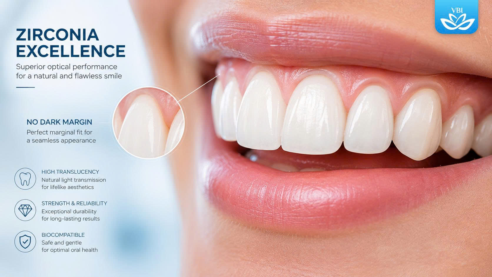 Superior aesthetics of zirconia types of dental implants in the anterior zone