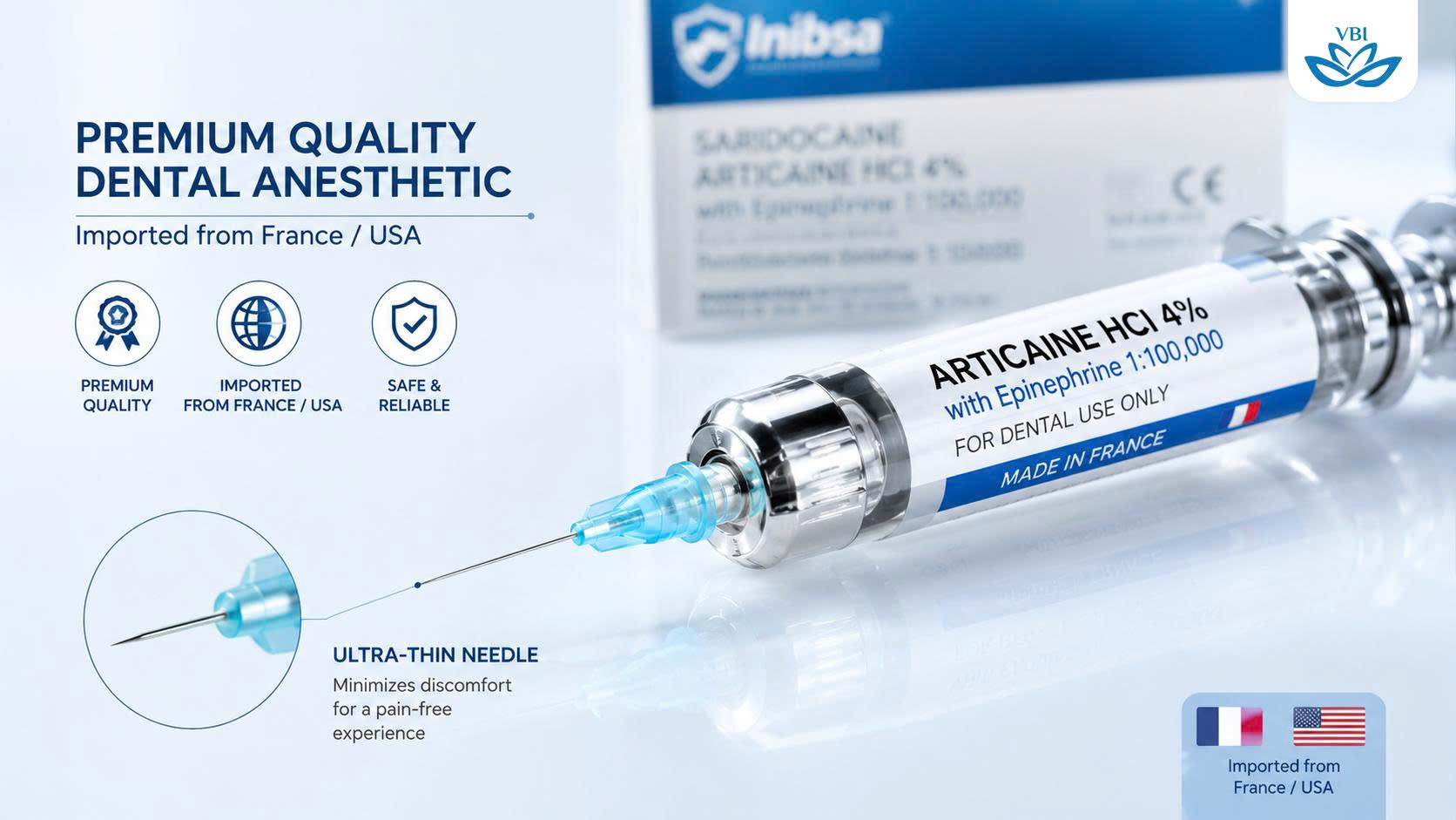 High quality imported anesthetic carpule and micro needle to prevent pain when asking do dental implants hurt